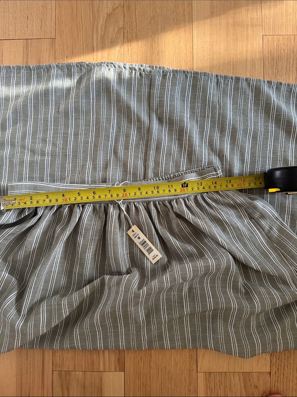 Max Studio Gray Striped Gathered Skirt - Picture 9 of 10
